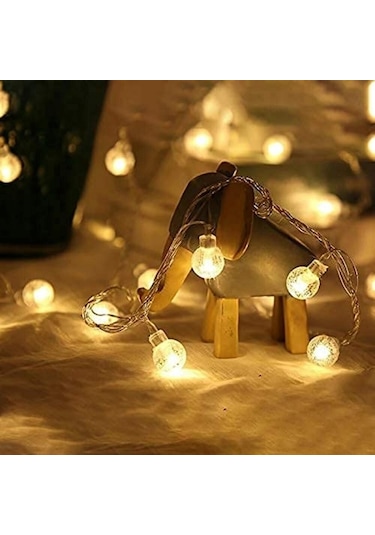 Crystal Warm Led Light Ball Gün Işığı Kristal Top Led Işık Yılbaşı Ağacı Işığı Sarı Noel Işığı 220 V Gün Işığı