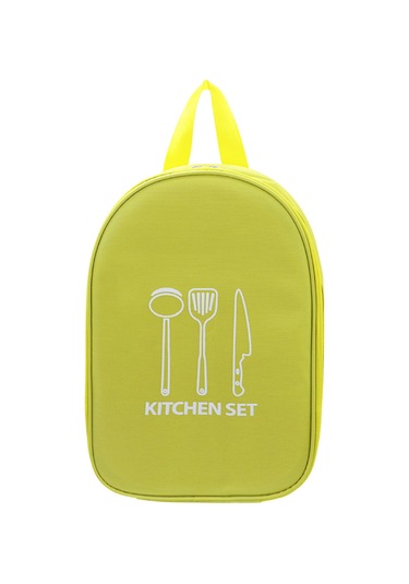 Açık Ocak Taşınabilir Saklama Çantası Açık Kamp Mutfak Eşyaları Sofra Pişirme Malzemeleri Kamp Araçları Depolama Yeşil