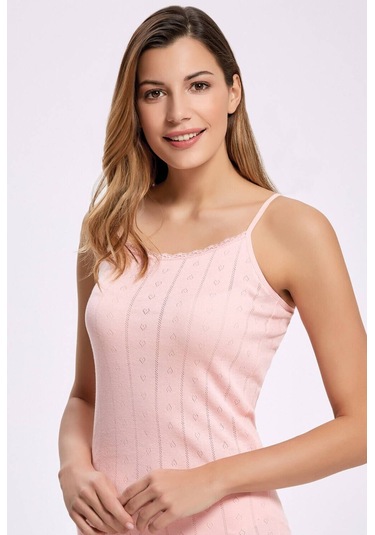 Jakarlı İp Askılı Kadın Atlet 3 Adet 001