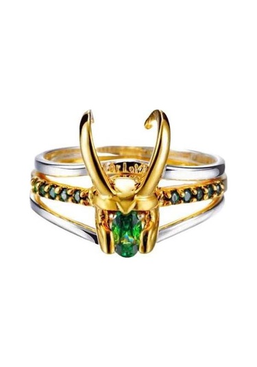 Dancemonkey Zirkonya Yüzükler Yeşil Us Unisex Şekli Parmak Kübik Kask In Çıkarılabilir Boynuzlar Adet/takım 3 3 10 1 Jr Altın