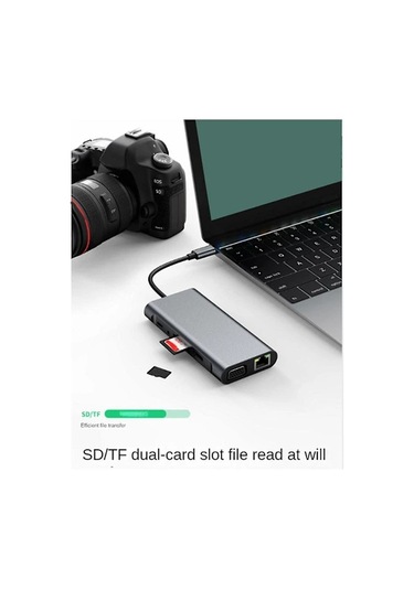 Pl 11'i 1 Arada Usb-c Yuvası, Usb Hub 3.0, Ayırıcı, Çoklu Bağlantı Noktası Adaptörü, 4k Uyumlu, Rj45, Sd/tf, Vga, Pd, Ses