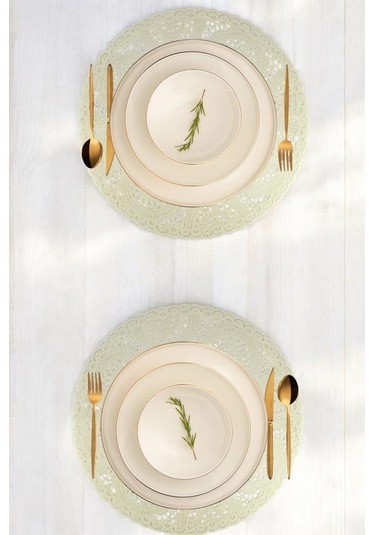 Digithome Acar 6 Lı Amerikan Servisi Supla Yuvarlak Krem 38 Cm Acr-279 C320.033 Krem