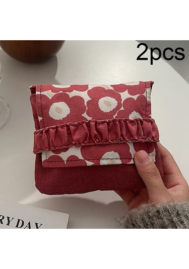 Sones Bd0443 2 Adet Karikatür Desenli Büyük Kapasiteli Hijyenik Saklama Poşeti Kırmızı Çiçek Kırmızı