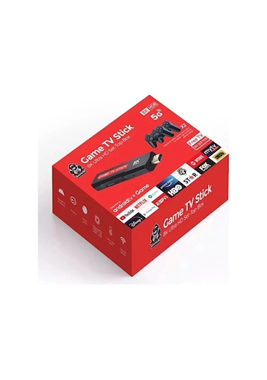 Oyunlu i Game Box Android Tv Stick 8k Hdr 2 Kollu Retro Oyun Konsolu