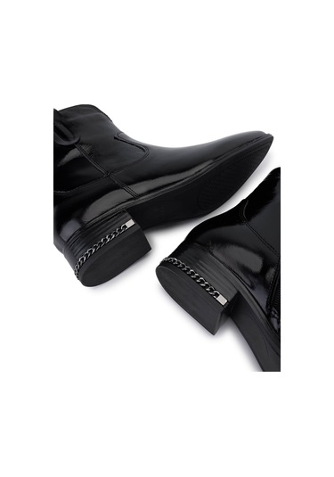 Tamer Tanca Kadın Hakiki Deri Siyah Rugan Topuklu Bot 322 2152713 Bn Bot Sk25-26 Sıyah Rgn Siyah