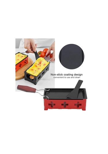 Peynir Ocağı Seti, Taşınabilir Yapışmaz Peynir Pişirme Tepsisi Ocağı Seti Siyah