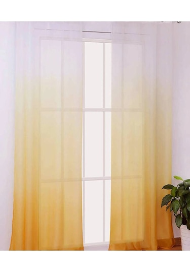 Tül Perde Çocuk Odası Renkli Prenses Modeli 3kat Pileli Tül Perde Kavun İçi