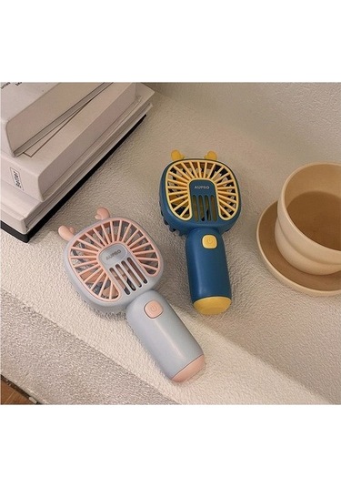 Karikatür Kawaiikute Handheldsmall Fan Girl Heart Doğum Günü Mevcut Pratik Küçük Fan 2358 Mavi