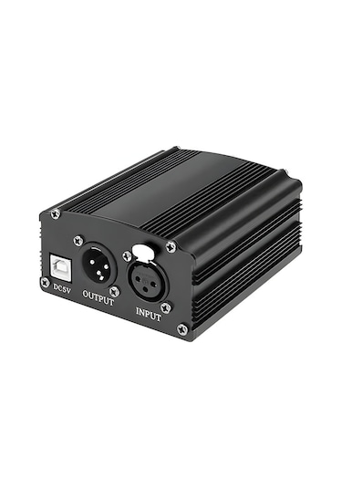 Ranyeek 48v Fantezi Güç Kaynağı, Kondansatör Mikrofon Uyumlu, Usb Beslemeli, Canlı Yayın Ekipmanı - Güç + Usb Kablosu + 2m Xlr Kablosu