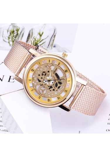 Saatler Bilezik Kuvars Saatler Manyetik Saat Bayan Spor Elbise Pembe Kadran Kol Saati Diğer