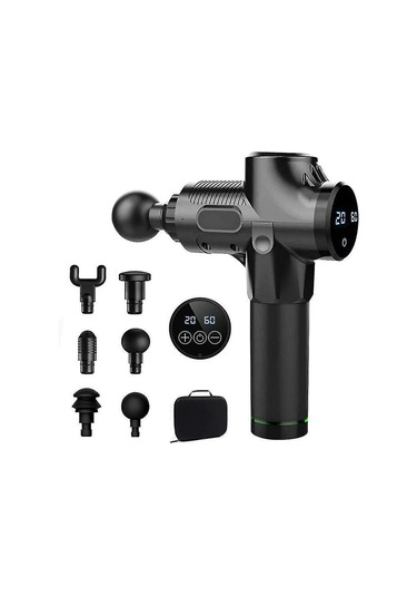 Ww Masaj Tabanca 30 Hızlar Lcd Masaj Tabancası Kas Siyah Gun Masaj Mg47229-siyah Siyah