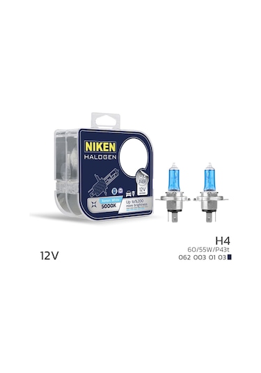 Niken 12v 55w H4 Halojen Beyaz Işık Ampul 5000k 1450 Lumen