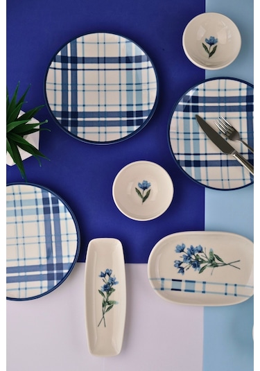 Tabak Evi Porselen Silvia Kahvaltı Ve İkram Takımı 6 Kişilik 14 Parça Tvl14kahprs1213 Çok Renkli