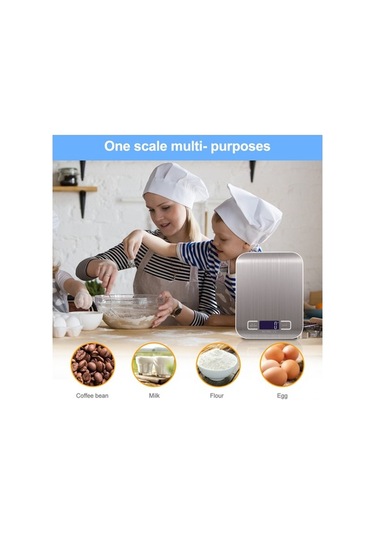 Besthome1 Anasayfa Mutfak Terazisi Gümüş 10kg/1g Hassasiyetli Şarjlı Ve Pil Desteği Abs+paslanmaz Çelik G, Lb, Oz, Ml, Kg Birim Gümüş