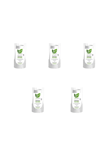 Roll-up Doğaya Dönüş Ekolojik Doğal Kağıt Karton Bardak - 7oz - 10'lu 5 Paket 50