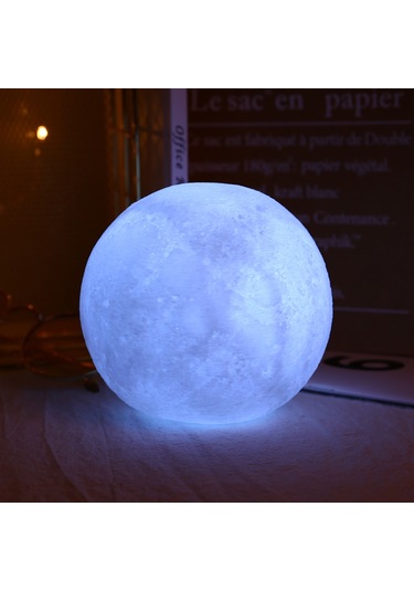 Konesam Bz1560 Silikon Ay Şekilli Beyaz Gece Lambası - Çocuk Odası Dekoru, Hediye Seçeneği, Yumuşak Işık, Kolay Kullanım Beyaz