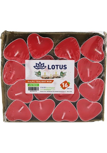 Lunaev 16pcs Li - Kırmızı Tea Light Mum Açık Ahşap