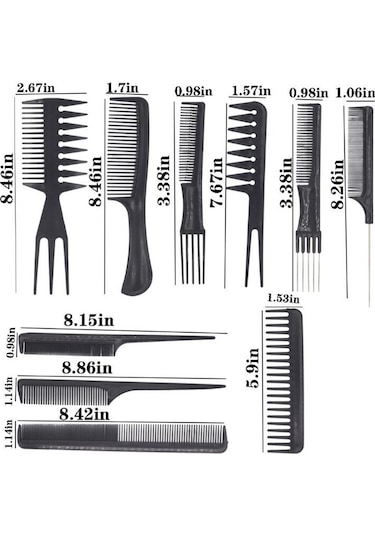 Suntek Salon Kuaförlük Berber Saç Fırçası Tarak 14-adet