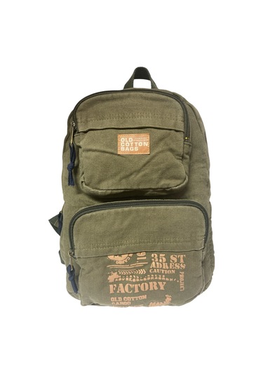 Kaliteli Tek Bölmeli Vintage Disayn Günlük Sırt Gezi Okul Seyahat Çantası Jannie Bag 27 Cm X 40 Cm Koyu Yeşil
