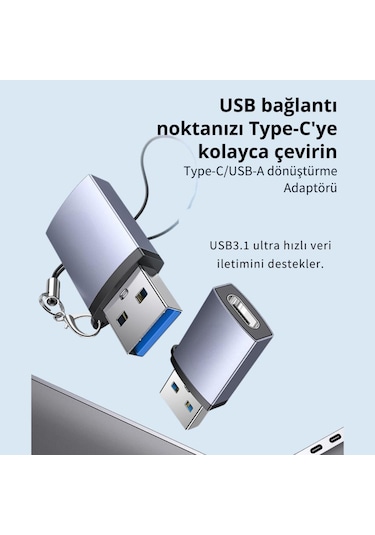 Coofbe Jasoz Usb 3.1 To Type-c Dönüstürücü Adaptör Mini Otg 10gbps Veri Aktarım Usb Dönüştürücü