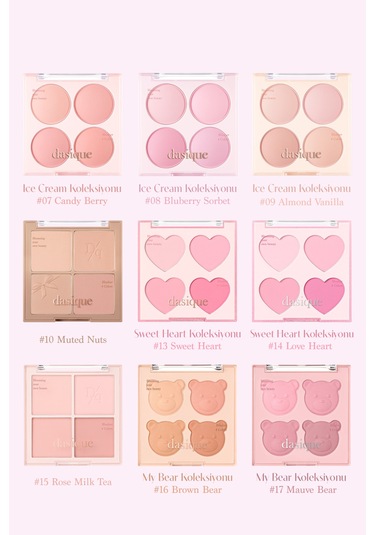 Dasique Karıştırılabilir Renk Tonlarına Sahip 4lü Allık Blending Mood Cheek 06 Berry Smoothie 06 Berry Smoothie