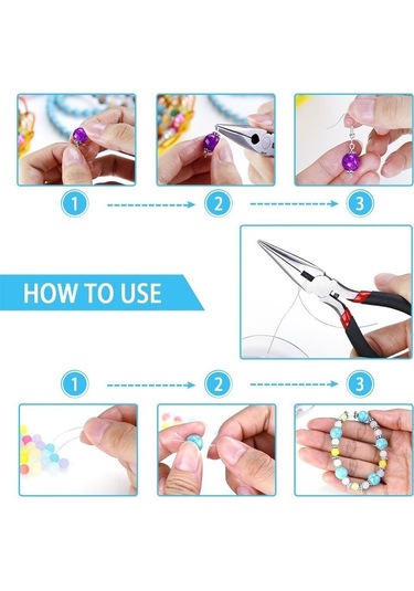 Skycity Kuyumculuk İçin Metal Ve Plastik 10 Bölmeli Aksesuar Seti - Pense, Pinçer İle İçeren Tamir Ve Yapım Malzemeleri