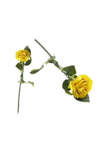 T.concept Dekoratif Dayanıklı Zarif Tek Dal Gül Canlı Sarı Renk