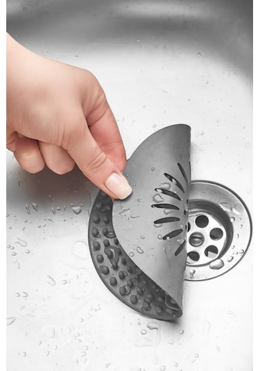 Flosoft Süzgeçli Lavabo Banyo Küvet Tıkacı, Yuvarlak Evye Küvet Banyo Gider Kapağı Füme