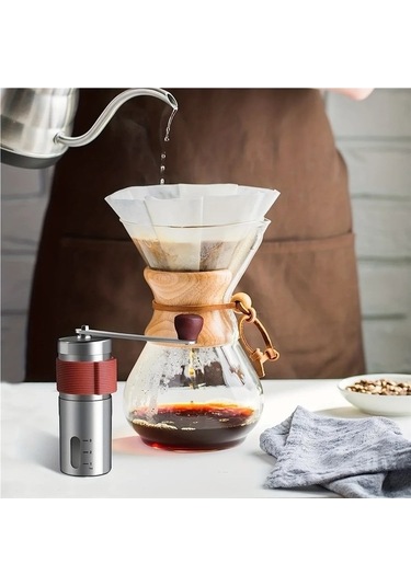 Jialan Ayarlanabilir Ayarları İle Manuel Kahve Çekirdeği Gümüş Wi Gümüş