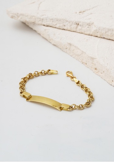 Bilezikci Halkalı 14 Ayar Altın Çocuk Bilekliği Sarı Altın