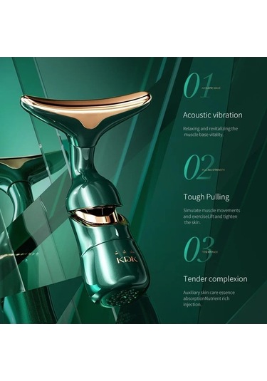 Wondernest Yüz Gençleştirme Microcurrent Masaj Cihazı, Lekeler Ve Kırışıklıklar İçin 3ın1 Foton Yeşil