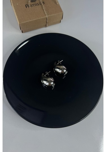 Silver Kaplama Damla Model Çelik Küpe Silver