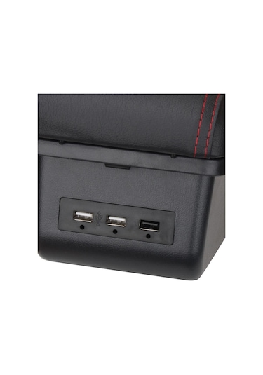 Siyah & Kırmızı Renault Clio 4 İçin Renault Clio 3 Iıı Iv İçin Araba Kol Dayama Kutusu Aksesuarları Depolama Usb Arayüzü Geri Çekilebilir