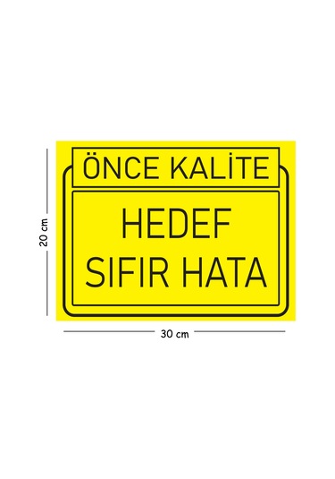 Metal Hedef Sıfır Hata 20x30 Cm A4 Uyarı İş Güvenliği Levhası