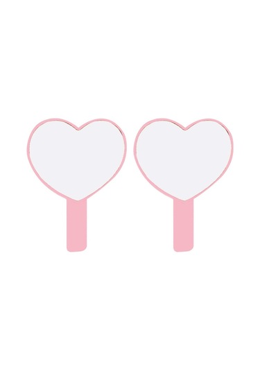 Taşınabilir Pembe Küçük Kozmetik Aynası 2 Parça B Diğer