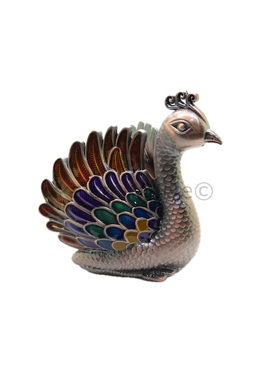 Swarovski Taşlı Tavus Kuşu Masaüstü Küllük - Gizli Hazneli Masaüs