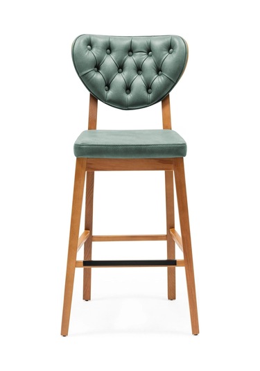 Olivya Ahşap Bar Sandalyesi Yeşil