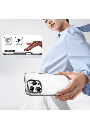 iPhone 16 Pro Max İle Uyumlu N52sh Mıknatıslı Güçlü Magsafe Şarj Özellikli Telefon Kılıfı Kapak