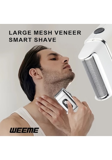 Fochsia Weeme Erkekler İçin Elektrikli Tıraş Makinesi Wm 306 Gümüş Renk Usb Şarj Lcd Ekran Hediye