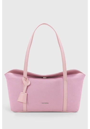 Kanvas Pembe Kapaklı Bowling Tote Omuz Çantası 270 Kanvas Pembe