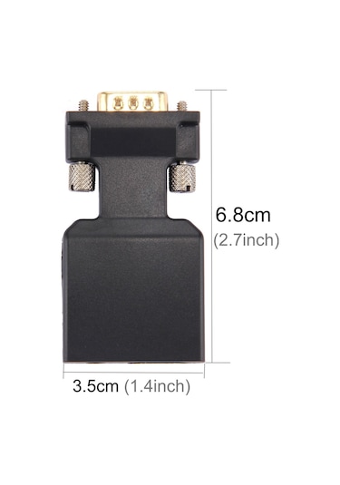Sones Hd 1080p Vga - Hdmı + Ses Video Çıkış Dönüştürücü Adaptör Hdtv Monitör Projektör İçin Siyah