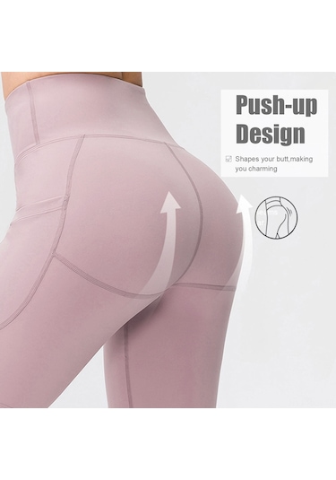 Kosona Kadın Yüksek Bel Gönlük Giyilebilir Spor Taytları - Soluk, Hızlı Kuruyan, Deri Kabartıcı, Cep Desenli Mavi 4/s 02338 Koyu Mavi