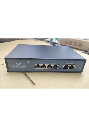 4 Port Poe Switch 10/100 Mbps Ip Kamera Ve Access Point Uyumlu