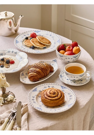 Roomi 20 Cm Düz Seramik Tabak, Vintage Desenli 458582068 Beyaz