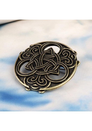 Suntek İskandinav Ortaçağ Viking Broş Şal Ceket Altın