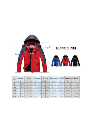 Erkekler Dağ Su Geçirmez Kabuk Ceket Kayak Ceket Rüzgar Geçirmez Ceket Kış Sıcak Ceket Kamp Yürüyüş Kayak İçin