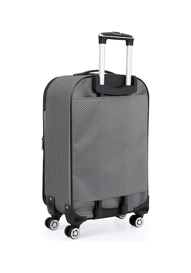 Oleets 8 Tekerli Su Geçirmez Kumaş Orta Boy Valiz Gri