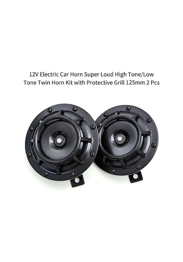Leezsing 12v Çift Sesli Araç Kornası - 125mm Çap, 115db Yüksek Ses, 2'li Paket