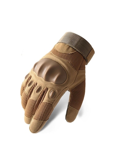 Single Sword Eklem Koruyucu Tam Parmak Motorcu Ve Bisiklet Eldiveni L-bej