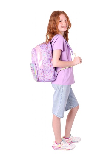 Kaukko Kids Üç Gözlü Kız Çocuk Okul Sırt Çantası Nakışlı Unicorn Desenli - L5221 Lila